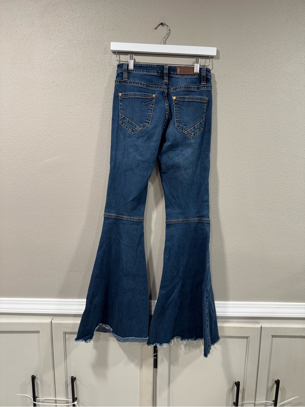 Rock & Roll High-Waist Dark Blue Flare Jeans for Women 24x32 - Picture 5 of 6